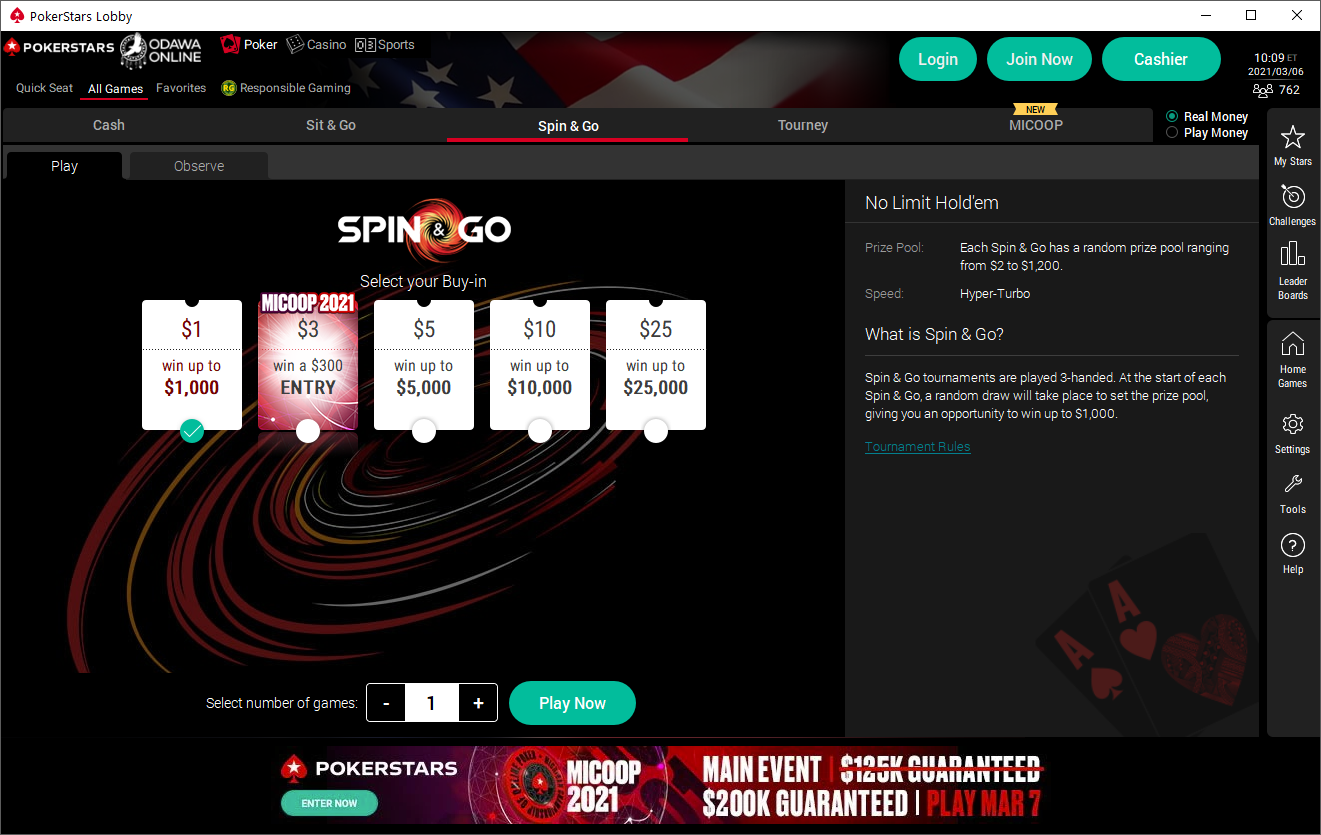 World-famous Spin and Gos are on ovver at PokerStars MI